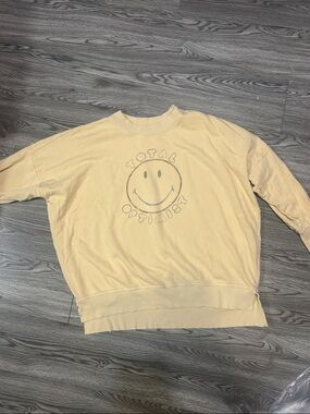 Cream 'Total Optimist' Smiley Sweatshirt